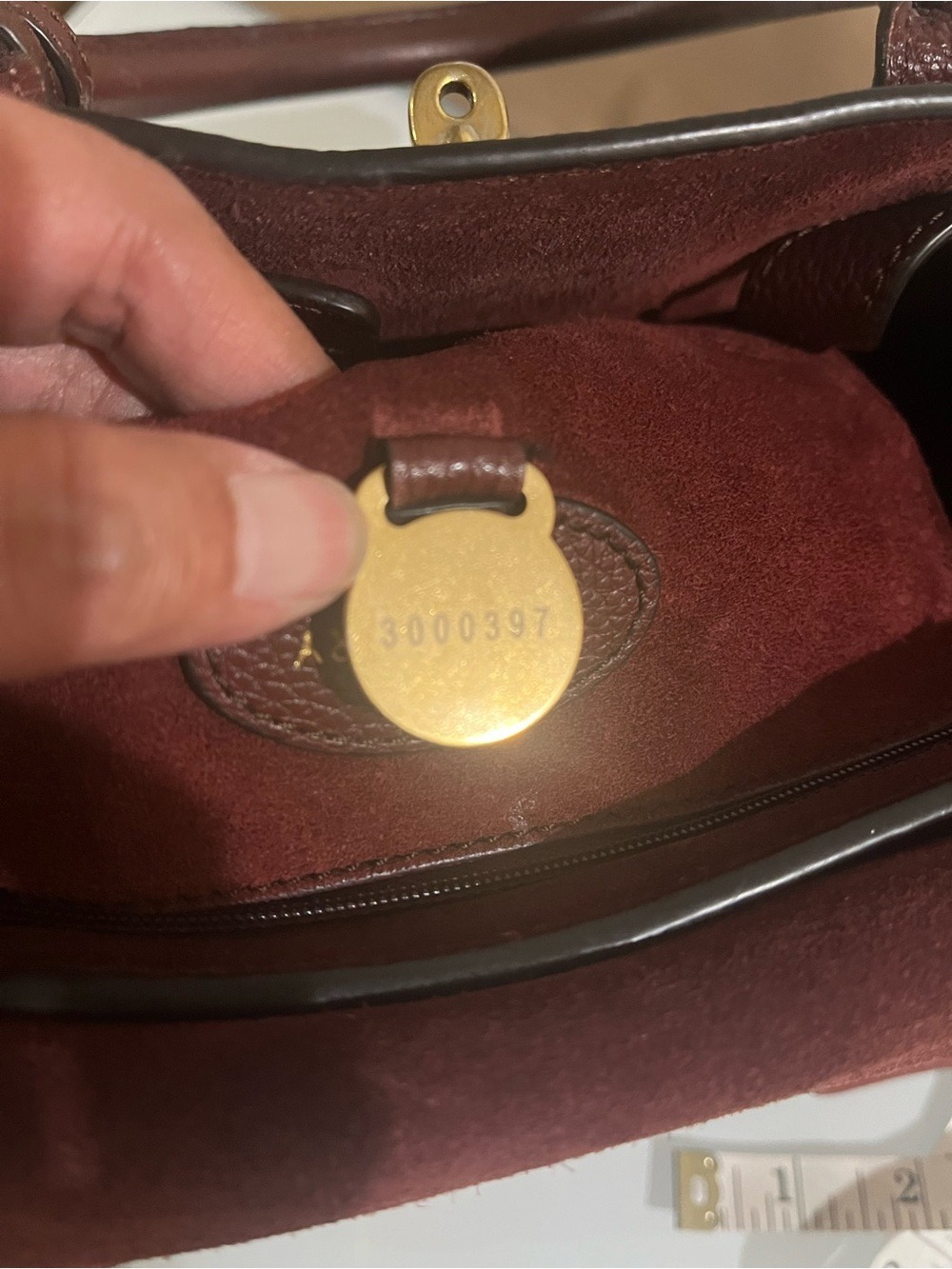 MULBERRY SMALL BURGUNDY BAYSWATER SATCHEL CROSSBODY BAG - Picture 11 of 14